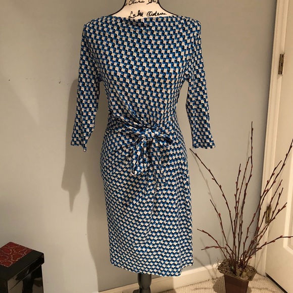 Ann Taylor Dresses & Skirts - Ann Taylor Geo Wrap Style Dress, XS/XSP, Modified Boat Neck Never Worn, NWT
